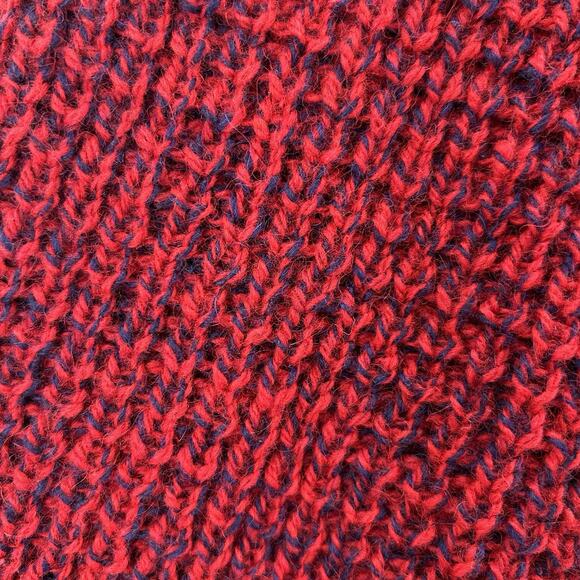 NWT VTG American Eagle Chunky Sweater L Red Wool Shawl Americana Cabin 80s USA - Picture 6 of 10